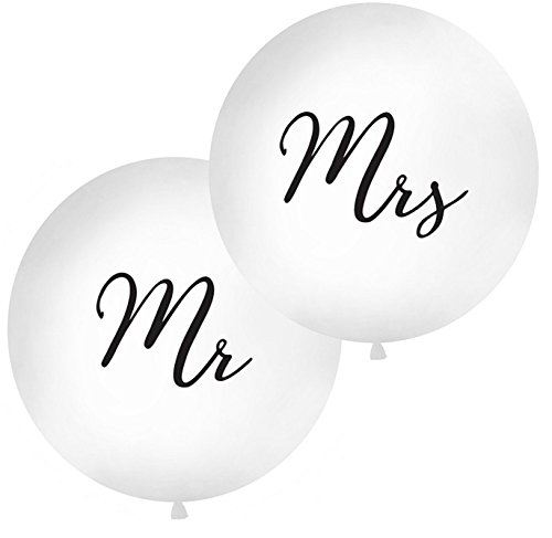 PartyDeco Runde Ballon Weiß mit Schwarzen Aufschrift Mr- Latex-Ballon Brautpaar Junges Paar in der Luft- 1m Durchmesser Ballon Träger Hochzeit Dekoration Hochzeit Empfang PartyDeco Runde Ballon Weiß mit Schwarzen Aufschrift Mr- Latex-Ballon Brautpaar Junges Paar in der Luft- 1m Durchmesser Ballon Träger Hochzeit Dekoration Hochzeit Empfang von PartyDeco