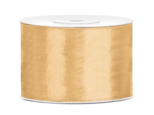 PartyDeco Satin Geschenkband Honig Gold 25m 50mm breit PartyDeco Satin Geschenkband Honig Gold 25m 50mm breit von PartyDeco