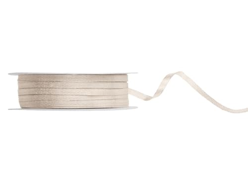 Satinband, gebrochenem Weiß, 3mm/50m von PartyDeco
