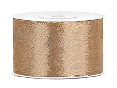 PartyDeco Satin Geschenkband helles Gold 25m 38mm breit PartyDeco Satin Geschenkband helles Gold 25m 38mm breit von PartyDeco