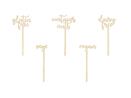 PartyDeco Tischaufleger Holztischaufleger Candy Bar Schilder Hochzeit Kommunion Geburtstag Vegan Vege Glutenfrei Enthält Nüsse PartyDeco Tischaufleger Holztischaufleger Candy Bar Schilder Hochzeit Kommunion Geburtstag Vegan Vege Glutenfrei Enthält Nüsse von PartyDeco