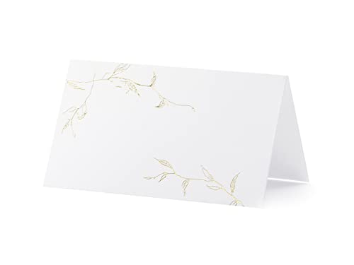 PartyDeco Tischkarten Zweige 9,5x5,5cm 10 Stück Platzkarten Hochzeit Geburtstag Konfirmation blanko weiß Gold PartyDeco Tischkarten Zweige 9,5x5,5cm 10 Stück Platzkarten Hochzeit Geburtstag Konfirmation blanko weiß Gold von PartyDeco