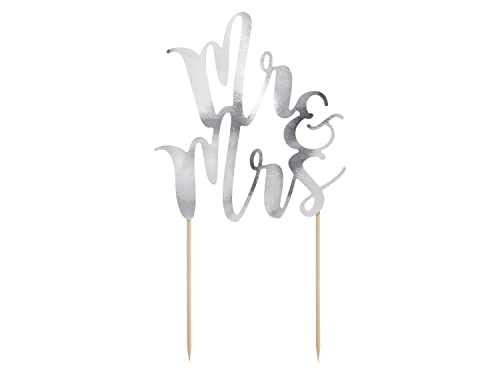 Cake Topper Mr & Mrs 25,5 cm x 1 Stück Tortendeko Kuchendeko Tortenstecker Tortenfigur Hochzeit silber/Tortentopper mit Schriftzug Mr&Mrs- silberne Hochzeitstorte Topper Cake Topper Mr & Mrs 25,5 cm x 1 Stück Tortendeko Kuchendeko Tortenstecker Tortenfigur Hochzeit silber/Tortentopper mit Schriftzug Mr&Mrs- silberne Hochzeitstorte Topper von PartyDeco