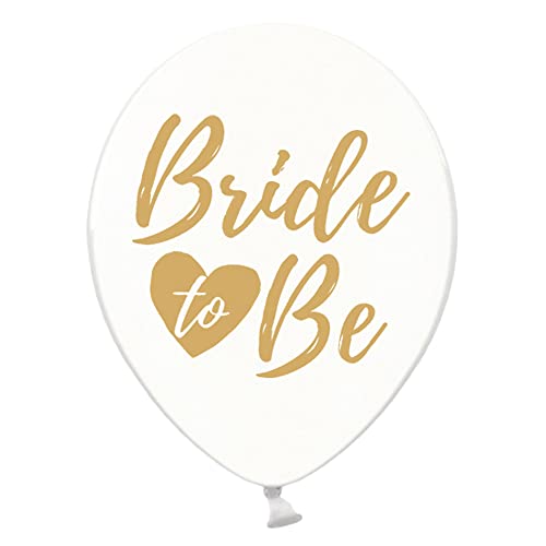 Premium Starke Luftballons- Bride to be, kristallklar mit Goldschrift, 30 cm von PartyDeco