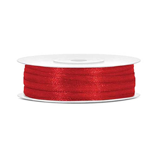 Satinband, rot, 3mm/50m Satinband, rot, 3mm/50m von PartyDeco