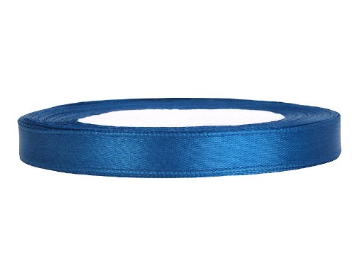 25m x 6mm Satinband Deko Hochzeit Schleifenband Geschenkband Antennenband Blau von PartyDeco