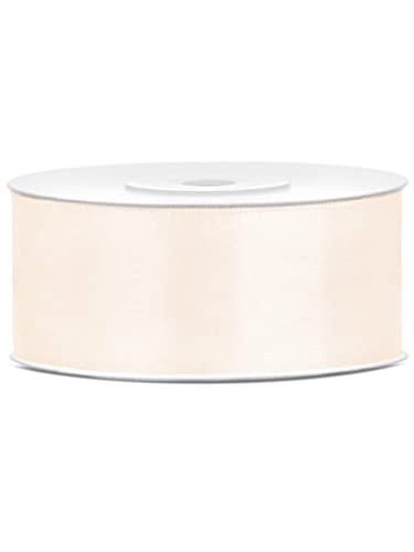Satinband elfenbein, Rolle 25 mm, 25 m von PartyDeco
