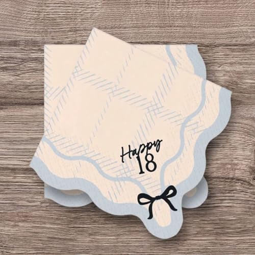 Servietten Happy 18, 33x33 cm, Mix (1 VPE / 12 Stk.) von PartyDeco