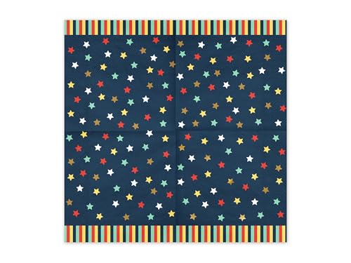 Servietten Papier 33x33cm 3-lagig 12 Stück - hochwertig & nachhaltig - Einweg Tischservietten mit Sterne Motiv - Papierservietten für Kindergeburtstag Junge Geburtstag - Dunkelblau Servietten Papier 33x33cm 3-lagig 12 Stück - hochwertig & nachhaltig - Einweg Tischservietten mit Sterne Motiv - Papierservietten für Kindergeburtstag Junge Geburtstag - Dunkelblau von PartyDeco