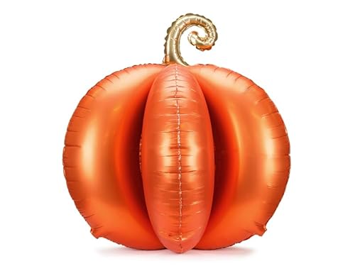 Stehender Folienballon 3D Kürbis Orange mit goldenem Stiel – ca.90x90cm, 8 aufblasbare Elemente, 4 Clips, Gelaufkleber, Strohhalm, Halloween Herbst Party Dekoration, großer Kürbis Ballon selbststehend Stehender Folienballon 3D Kürbis Orange mit goldenem Stiel – ca.90x90cm, 8 aufblasbare Elemente, 4 Clips, Gelaufkleber, Strohhalm, Halloween Herbst Party Dekoration, großer Kürbis Ballon selbststehend von PartyDeco