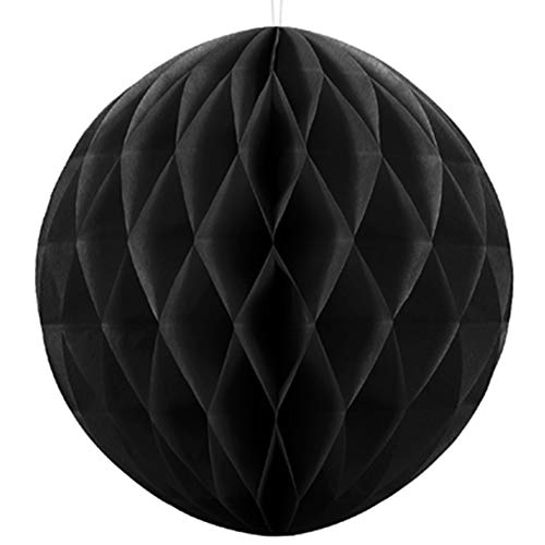 Unbekannt Wabenball 1 STK Ø 40 cm - Pompoms Wabenbälle Deckendeko Hängedeko Honeycombs (Schwarz) von PartyDeco