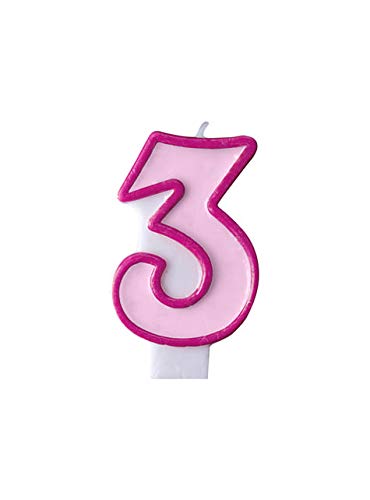 PartyDeco Geburtstag Kerze Nummer 3 rosa Kuchen Dekorationen Muffin Toppers backt Geburtstag Hochzeit Jubiläum Kerzen für Erwachsene Kinder von PartyDeco