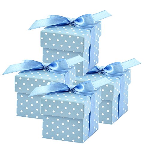 PartyDeco PUDP5-B-KARTON - Set 10 Boxen für Gastgeschenke Tischkarten mit Schleife, Blau PartyDeco PUDP5-B-KARTON - Set 10 Boxen für Gastgeschenke Tischkarten mit Schleife, Blau von PartyDeco