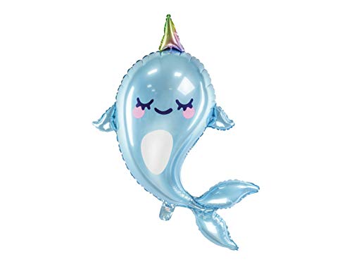 partydeco.pl XXL Narwal Heliumballon hellblau metallic/Folienballon Wal Einhornwal partydeco.pl XXL Narwal Heliumballon hellblau metallic/Folienballon Wal Einhornwal von PartyDeco