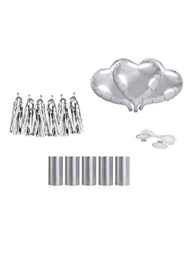 pd Hochzeit Deco Box CAR Dekoration Herz Luftballons und Dosen für Hochzeits Auto Silber pd Hochzeit Deco Box CAR Dekoration Herz Luftballons und Dosen für Hochzeits Auto Silber von PartyDeco