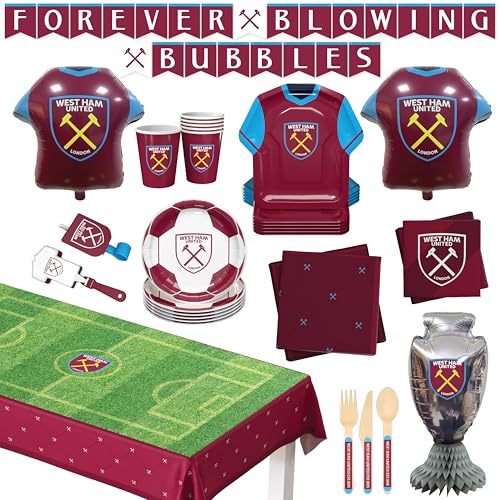West Ham United Offizielles Partyzubehör-Set, 77-teiliges Fußball-Party-Dekorationen, serviert 6 Personen, mit Luftballons und Geschirr | Für Geburtstag & Spieltag feiern West Ham United Offizielles Partyzubehör-Set, 77-teiliges Fußball-Party-Dekorationen, serviert 6 Personen, mit Luftballons und Geschirr | Für Geburtstag & Spieltag feiern von PartyDroid
