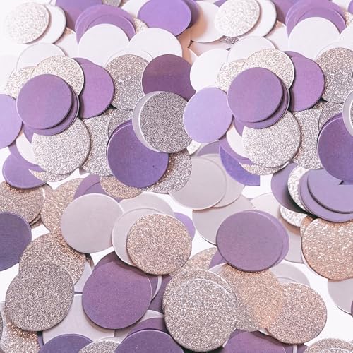 Lila Silber Konfetti für lila Partydekorationen 3,0cm 200 Stück Hochzeit und Lila Abschluss Tischdeko / Lila Konfetti von PartyJourney369