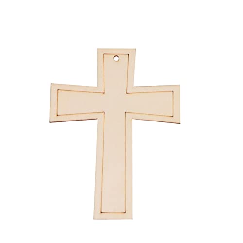 PartyKindom 1 12 Stück Deko-Anhänger aus Holzspänen Wanddekoration hängend Kreuze zum Basteln kreuzen holzweihnachtsdekoration holzscheiben Holzhohlhandwerk Holzornamente Hölzern Beige von PartyKindom