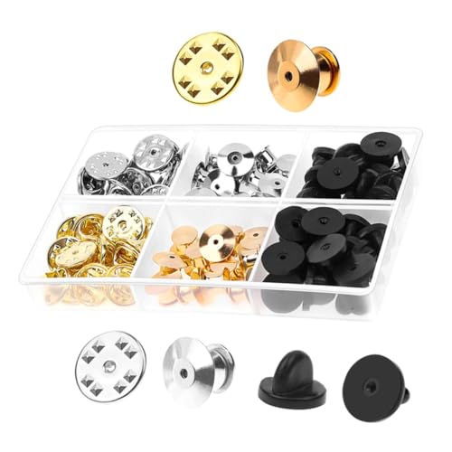 PartyKindom 1 Karton Teiliges Metall Anstecknadel Verschlüsse mit Gummihalterung Multifunktionale Pin Keeper Sicherer Halt für Broschen und DIY Schmuck Kompakt und Leicht Tragbar von PartyKindom