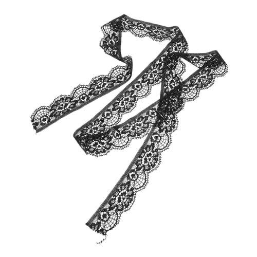 PartyKindom 1 Rolle Breites Strapazierfähiges mit Floral Muster für Hochzeitsdekoration Diy Kleidung und Nähprojekte Schwarz von PartyKindom