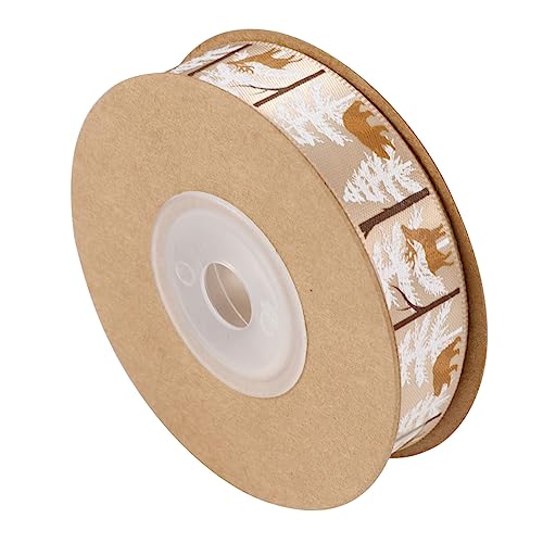 PartyKindom 1 Rolle DIY Tiermuster Geschenkband für Weihnachten Druckband für Dekoration Basteln und Geschenkverpackung für Weihnachtsbaum und Feiern von PartyKindom