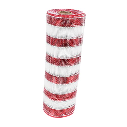 PartyKindom 1 Rolle Dekorative Netzsatinbänder DIY Geschenkverpackung Hochwertiges Bastelband für Partydekoration Rotes und Weißes Ribbon für Projekte und von PartyKindom