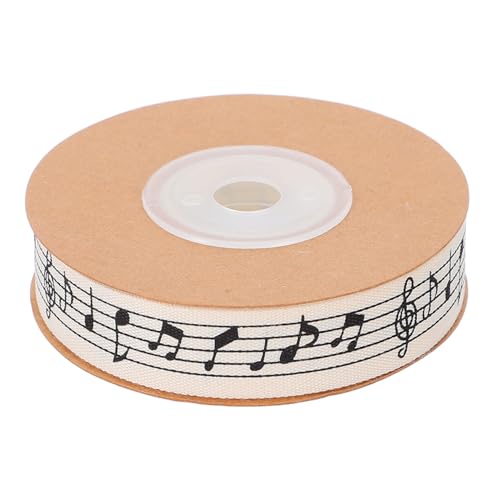 PartyKindom 1 Rolle Musikgürtel Bandwickelgurtband Party dickes Band Basteln Baumwolle Verpackung Musical Notes Ribbon Stoff Musiknotenband Musikband dünnes Band Baumwollbänder Baumwollband von PartyKindom