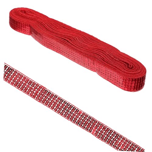 PartyKindom 1 Rolle Reihige Pailletten Borte für Kleidung Yards Zuschneidbar für Hochzeitsdekoration Bastelprojekte und Kreative Näharbeiten Leuchtendem Rot PartyKindom 1 Rolle Reihige Pailletten Borte für Kleidung Yards Zuschneidbar für Hochzeitsdekoration Bastelprojekte und Kreative Näharbeiten Leuchtendem Rot von PartyKindom