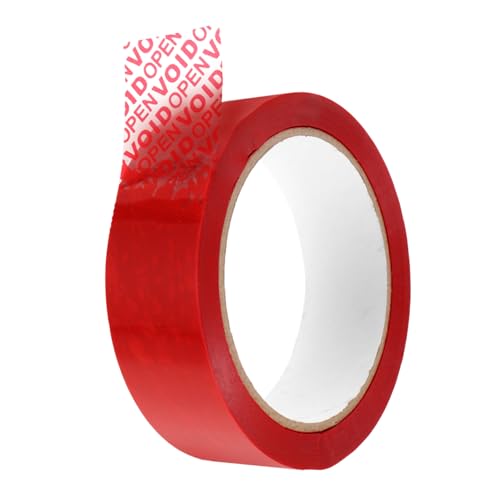 PartyKindom 1 Rolle Sicherheitsband Verpackung Manipulationsband Breit Nachweisen Doppelseitiges Klebeband Proofband Runden Blau Farbig Post Warnband Streifen Rot Das Haustier von PartyKindom