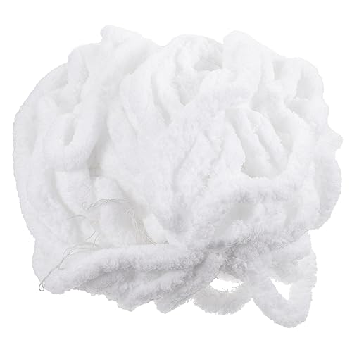 PartyKindom 1 Rolle Superdickes Chenille Garn für Handstricken Flauschiges Langlebiges Garn für Schals Decken Mützen und Mehr für Hand und Fingerstrickprojekte Reinem Weiß von PartyKindom