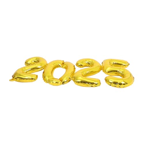 PartyKindom 1 Satz 2025 Zahlenballon erste Abschlussfeier Dekoration Neujahrsdekore groß Riese Weiß Party -Requisiten Party-Dekorationsballons Ballon 2025 Aluminiumfolie Golden von PartyKindom