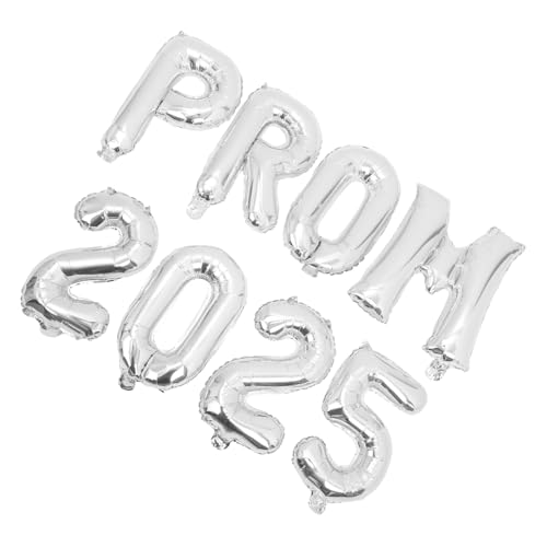 PartyKindom 1 Satz Abschluss Ballon Party Abitur Am Gymnasium Abschlussdekorationsballons Abschlussdekorationen 2025 Aluminium-graduiertenballons Feier Abschlussball Silver Aluminiumfolie von PartyKindom