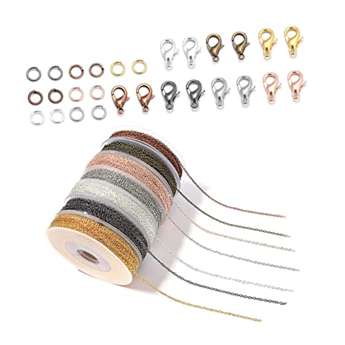 PartyKindom 1 Satz DIY Schmuckkette mit Lobster Clips Ringen Farben für Armbänder Schmuckdesign von PartyKindom