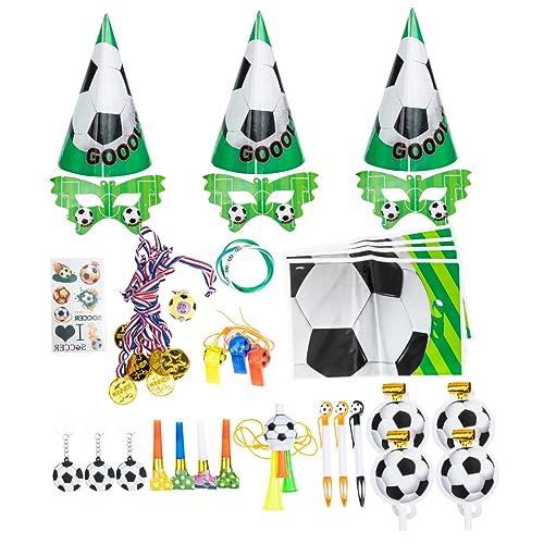 PartyKindom 1 Satz Fußball Mitgebsel für Kindergeburtstage Teiliges DIY Fußball Zubehör Set Armbänder Schlüsselanhänger Cheer Props für Fußballfans PartyKindom 1 Satz Fußball Mitgebsel für Kindergeburtstage Teiliges DIY Fußball Zubehör Set Armbänder Schlüsselanhänger Cheer Props für Fußballfans von PartyKindom