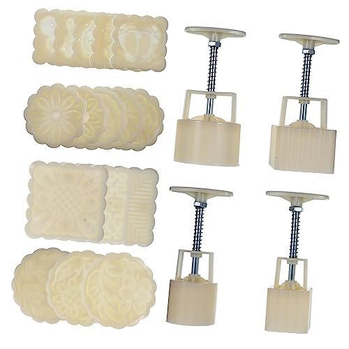 PartyKindom 1 Satz Handpress Mooncake Mould Set Verstellbare Dicke Formen Platten Hochwertige Backform für Mondkuchen und Kekse für Mittherbstfest von PartyKindom