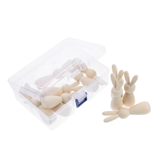 PartyKindom 1 Satz Holzgraffiti -Kaninchen Malen Sie Holzhandwerk Für Frauen Ostern Holz DIY Handgefertigte Fechtpuppe Aus Holz Ostergebrauch Holzhandwerk Unvollendet Holzfigur Plastik Beige von PartyKindom