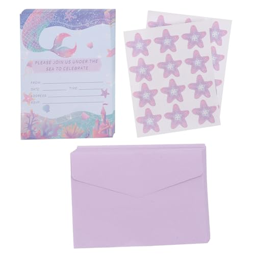 PartyKindom 1 Satz Meerjungfrau-einladungskarte Weihnachtskarte Weihnachtsgeschenke Einladungen Zum Geburtstag Einer Meerjungfrau Grußkarten-organizer Cartoon-grußkarte Violett Papier PartyKindom 1 Satz Meerjungfrau-einladungskarte Weihnachtskarte Weihnachtsgeschenke Einladungen Zum Geburtstag Einer Meerjungfrau Grußkarten-organizer Cartoon-grußkarte Violett Papier von PartyKindom