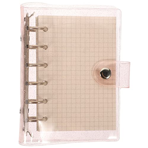 PartyKindom 1 Satz Ringe Wasserdichter Ordner Handbuch mit Glitzer PVC Nachfüllbares Loose Leaf Notizbuch für Scrapbooking und Planung mit Kariertem von PartyKindom