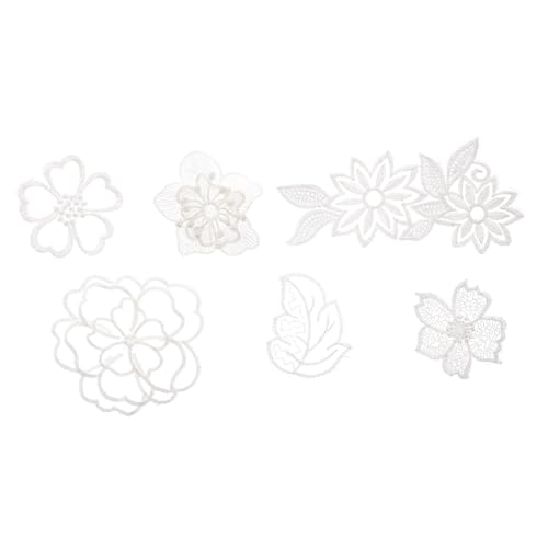 PartyKindom 1 Satz Teiliges Weißer Spitzenstoff Applikationen Blumenmuster Patches Zum Aufnähen Für Diy Kleidung Und Bastelprojekte 6 Stück PartyKindom 1 Satz Teiliges Weißer Spitzenstoff Applikationen Blumenmuster Patches Zum Aufnähen Für Diy Kleidung Und Bastelprojekte 6 Stück von PartyKindom