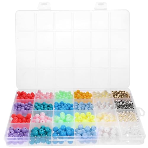 PartyKindom 1 Schachtel Acrylperlen Runde DIY Schmuckperlen für Armband Halskette Haarband Bastelperlen Zubehör Fächer Box für Kreative Handarbeiten PartyKindom 1 Schachtel Acrylperlen Runde DIY Schmuckperlen für Armband Halskette Haarband Bastelperlen Zubehör Fächer Box für Kreative Handarbeiten von PartyKindom