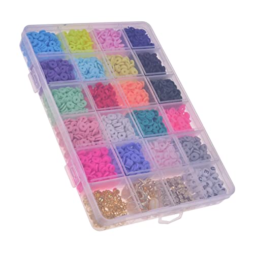 PartyKindom 1 Schachtel Bunte DIY Bastelperlen Weichem Flache Tonperlen für Schmuckherstellung für Armbänder und Ketten Kreative Bastelideen für Besondere Anlässe von PartyKindom