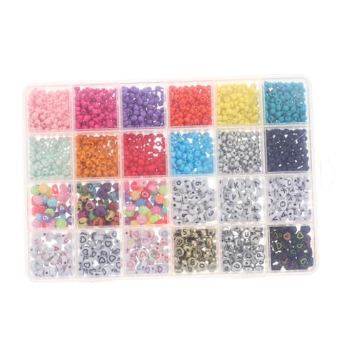 PartyKindom 1 Schachtel Fächer box mit Hochwertigen Glasrunden Buchstabenperlen Lackierte DIY Schmuckperlen für Armbänder und Halsketten Strapazierfähige Bastelperlen mit Glatter Oberfläche PartyKindom 1 Schachtel Fächer box mit Hochwertigen Glasrunden Buchstabenperlen Lackierte DIY Schmuckperlen für Armbänder und Halsketten Strapazierfähige Bastelperlen mit Glatter Oberfläche von PartyKindom