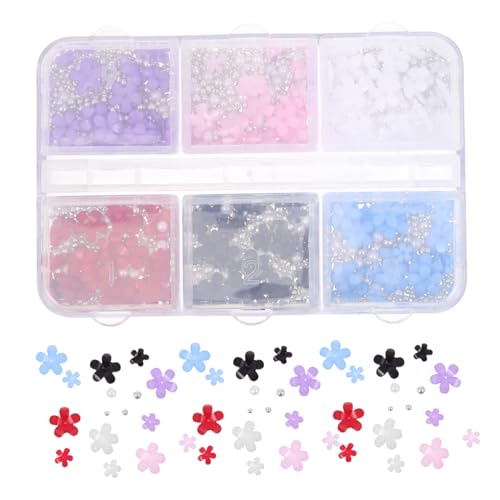 PartyKindom 1 Schachtel Nagelblumen Charms Fächer Box mit Gemischten Resin Blumen Leichte Nail Art Dekoration für DIY Maniküre Sanfte Oberfläche für Kreative Fingernägel Gestaltung PartyKindom 1 Schachtel Nagelblumen Charms Fächer Box mit Gemischten Resin Blumen Leichte Nail Art Dekoration für DIY Maniküre Sanfte Oberfläche für Kreative Fingernägel Gestaltung von PartyKindom