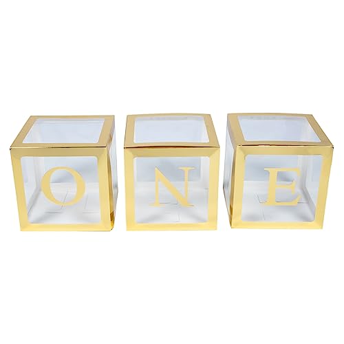PartyKindom 1 Set Boxen Ballonbox Zum Geburtstag Party Willkommen Erste Für Briefe Geburtstagsdekorationen Hochzeitsdeko Ballonboxen -dusche-boxen -boxen Golden Papier von PartyKindom