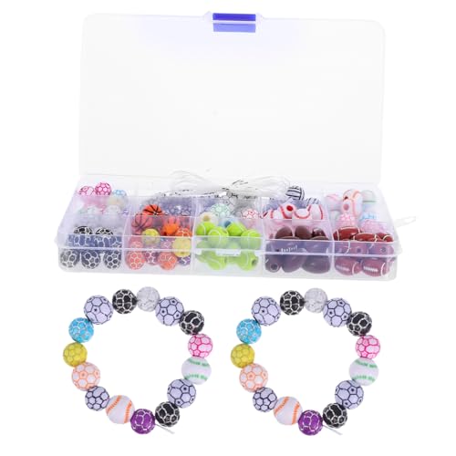 PartyKindom 1 Set -perlen: Acryl-sportperlen Für Selbstgemachte Armbänder Und – Fußball-basketball-fußball-anhänger Zur Schmuckherstellung PartyKindom 1 Set -perlen: Acryl-sportperlen Für Selbstgemachte Armbänder Und – Fußball-basketball-fußball-anhänger Zur Schmuckherstellung von PartyKindom