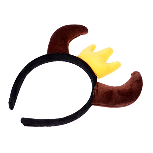 PartyKindom 1 Stück Horn Krone Stirnband Kopfschmuck für die Neujahrsparty Ochsenhorn Haarband Ochsenhorn-Haarreifen Hörner comfy comforter Party-Stirnband- Haarband für Party Stoff Brown von PartyKindom