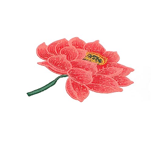 PartyKindom 1 Stück Lotus Patch Stoff Patch Blumen- Aufnäher für Lotus-Kleidung Applikationen aus Jeansstoffen bestickt Blumenbeet für Stoff süßer Fleck Lotus-Stickpatch Polyesterfaden rot PartyKindom 1 Stück Lotus Patch Stoff Patch Blumen- Aufnäher für Lotus-Kleidung Applikationen aus Jeansstoffen bestickt Blumenbeet für Stoff süßer Fleck Lotus-Stickpatch Polyesterfaden rot von PartyKindom