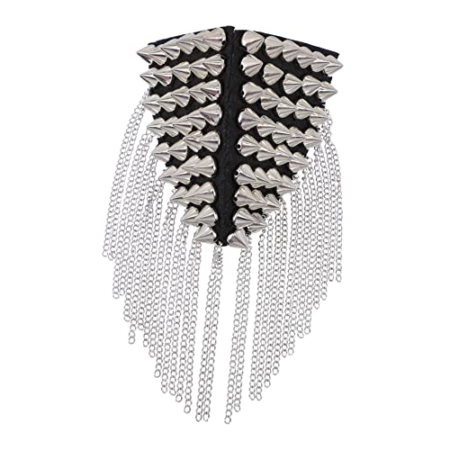 PartyKindom 1 Stück Quaste Kette Schulterklappen Epauletten für Mode Accessoire Langlebig und für Festlichkeiten und Kostüme Vintage Silber PartyKindom 1 Stück Quaste Kette Schulterklappen Epauletten für Mode Accessoire Langlebig und für Festlichkeiten und Kostüme Vintage Silber von PartyKindom