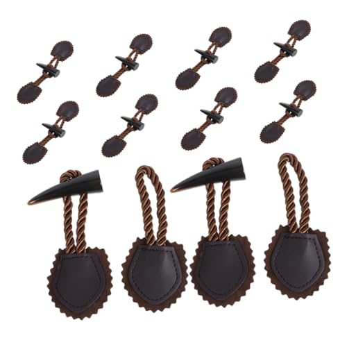 PartyKindom 10 Paare Horn Knebelknöpfe aus Robustem Harz Stabile Verschlussknöpfe für Mäntel Retro-design zum Annähen und Ersetzen von Knöpfen an Winterjacken und Strickjacken Tiefbraun von PartyKindom