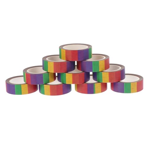 PartyKindom 10 Rollen Washi Tape Bunte Regenbogen Dekorative Klebebänder für Planer Tagebuch Scrapbooking DIY Basteln Sticker PartyKindom 10 Rollen Washi Tape Bunte Regenbogen Dekorative Klebebänder für Planer Tagebuch Scrapbooking DIY Basteln Sticker von PartyKindom